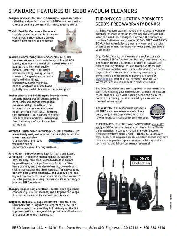 SEBO AIRBELT E3 PREMIUM CANISTER